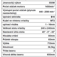 Scheppach DP 18 VARIO stojanová vŕtačka s laserom 5906807901