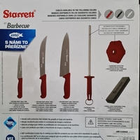 STARRETT BKK-6R - značková sada kvalitních nožů na grilování  - BARBECUE SET - červená