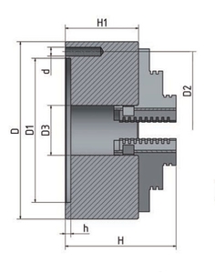 3-čeľusťové skľučovadlo s centrickým upínaním Ø 125 mm