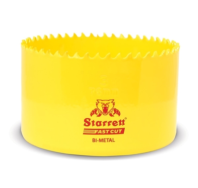 STARRETT Vykružovací vrták korunkový HSS 76mm, bimetalová děrovka - novinka FAST CUT!